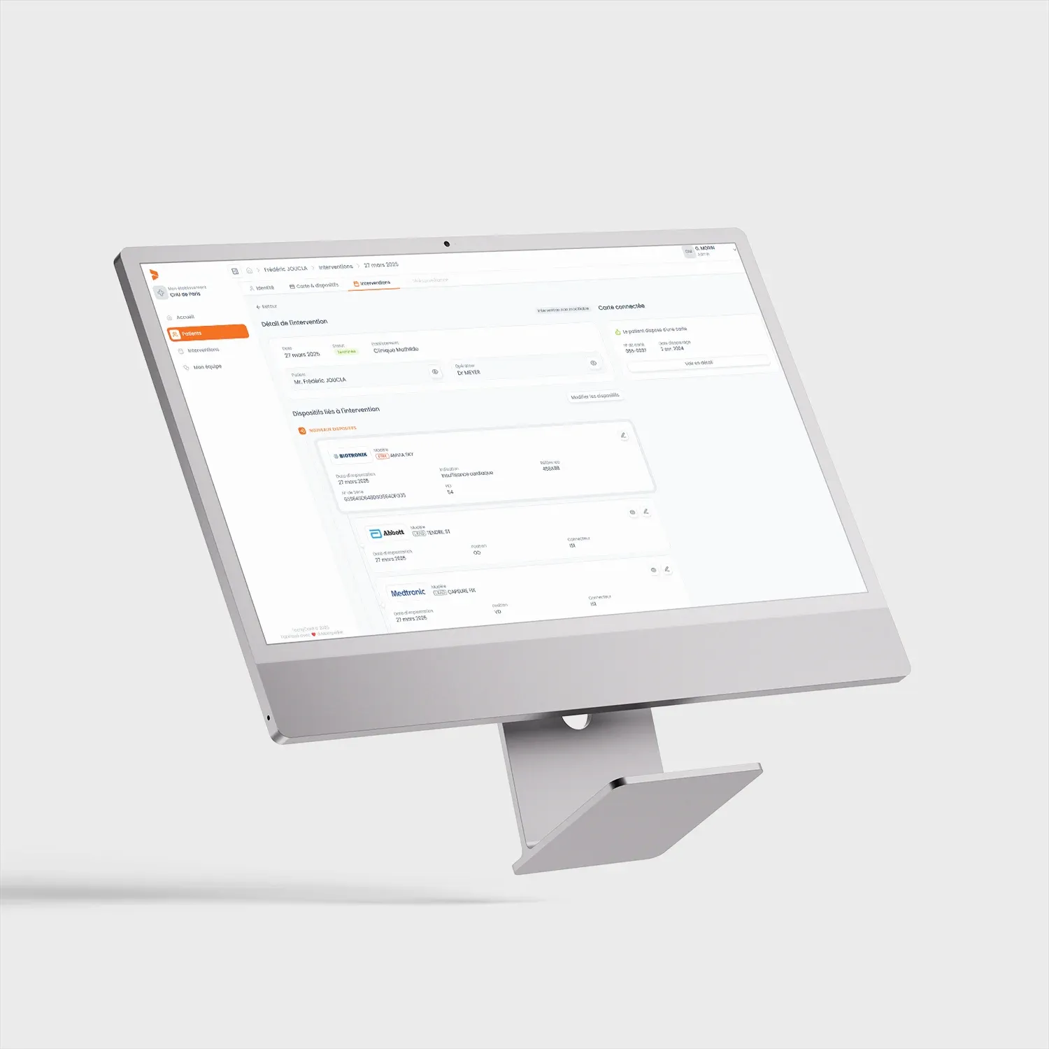 Mockup de l'application TachyCard
